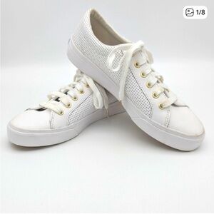 Keds White Leather Jumpkick Perf Sneakers